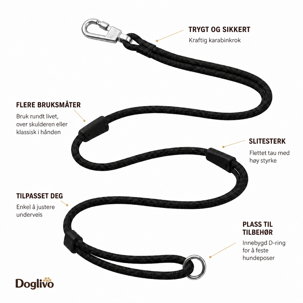 Doglivo™ Handsfree-bånd – Frie hender, full kontroll